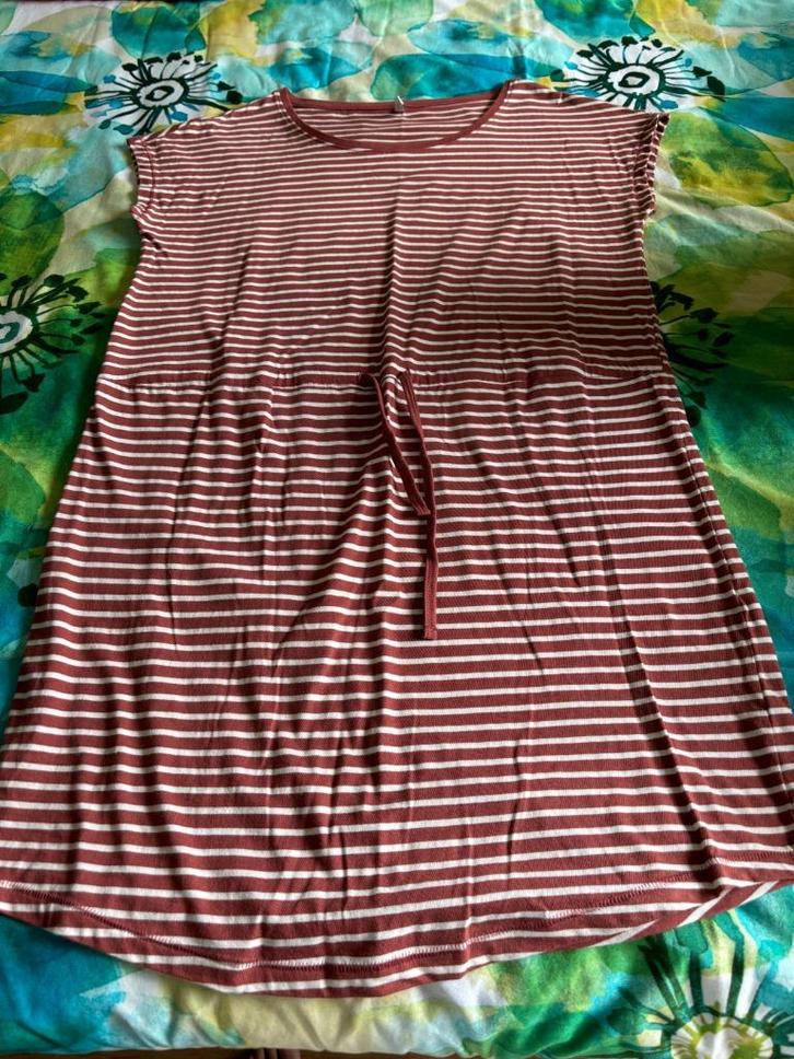 Only jurkje bruin / wit mt L, Kleding | Dames, Jurken, Zo goed als nieuw, Maat 42/44 (L), Bruin, Boven de knie, Ophalen of Verzenden