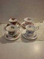 Royal Albert - 4 verschillende porseleinen kop en schotels, Antiek en Kunst, Antiek | Servies los, Ophalen of Verzenden
