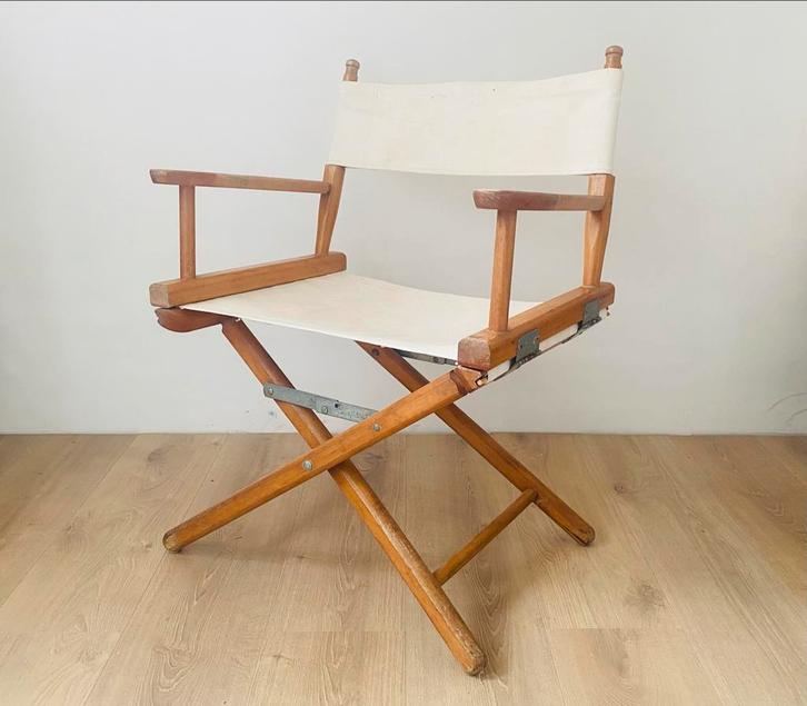 Vintage Regisseursstoel Retro, Huis en Inrichting, Stoelen, Gebruikt, Eén, Hout, Bruin, Ophalen