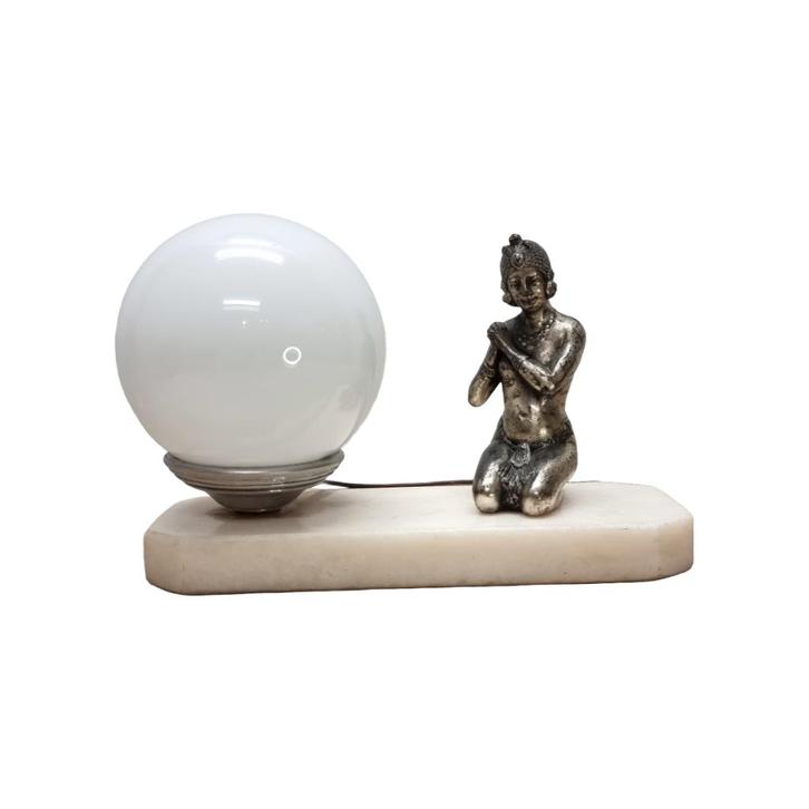 Art Deco lamp met een dame, Antiek en Kunst, Antiek | Lampen, Ophalen of Verzenden