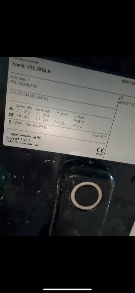 Intergas 28/14 HRE combi cv ketel, Doe-het-zelf en Verbouw, Verwarming en Radiatoren, Zo goed als nieuw, Cv-ketel of Combi-ketel