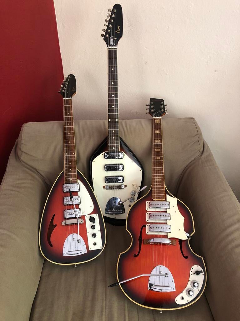 Uniek trio Egmond / Lion gitaren, Muziek en Instrumenten, Ophalen, Gebruikt, Elektrisch, 6-snarig