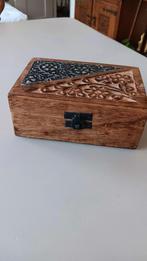 Houten teak kistje uit India., Huis en Inrichting, Minder dan 50 cm, Teakhout, Minder dan 50 cm, Ophalen of Verzenden