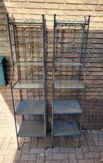 Planten rek bloemenrek wandrek buiten metaal brocante 2x, Tuin en Terras, Tuinwanddecoratie, Ophalen, Gebruikt