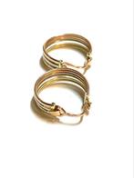14k gouden tricolor oorbellen, Sieraden, Tassen en Uiterlijk, Oorbellen, Hangers, Ophalen of Verzenden, Zo goed als nieuw, Goud