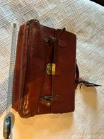 Lederen tas vintage, Bruin, Aktetas of Boekentas, Ophalen of Verzenden, Zo goed als nieuw
