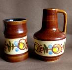 VEB Haldensleben vintage vaas set vazen West-Germany 4073, Gebruikt, Overige kleuren, Aardewerk of Porselein, Ophalen of Verzenden