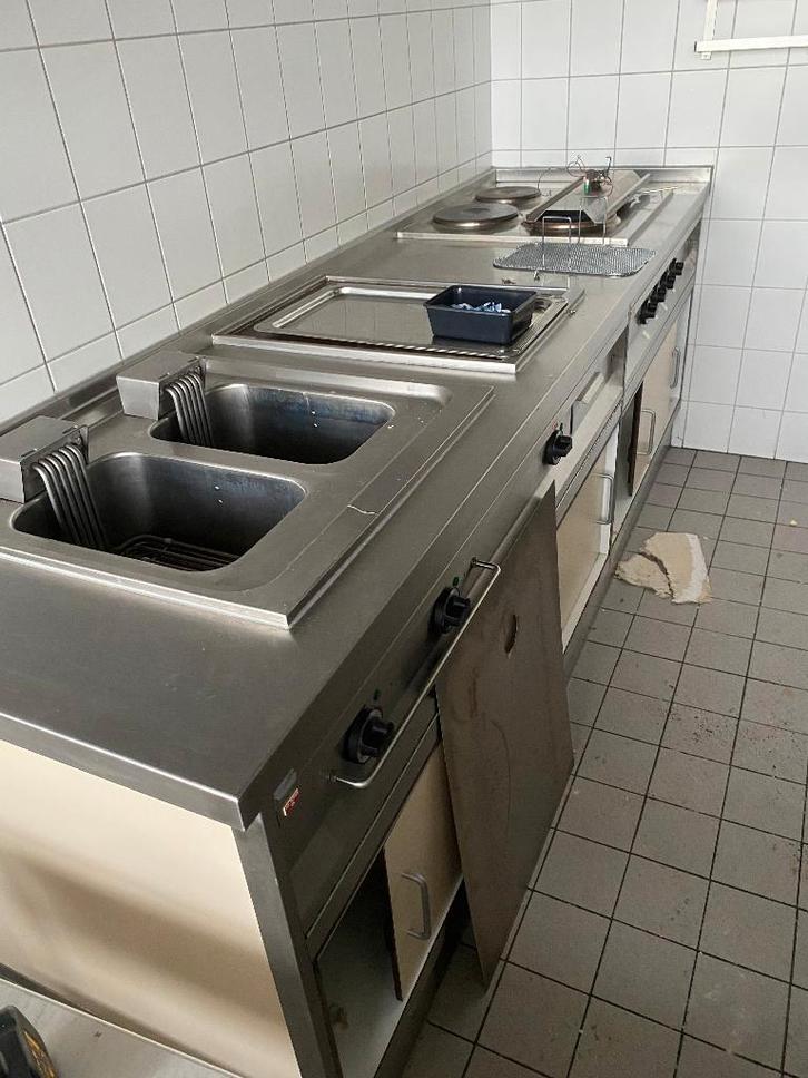 gedemonteerde bakwand frietpannen elektra pitten afzuiging, Witgoed en Apparatuur, Frituurpannen, Gebruikt, 4 liter of meer, Duo-friteuse