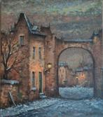 Winterlandschap met stadspoort, Harry Koolen(1904-1985), Antiek en Kunst, Ophalen of Verzenden