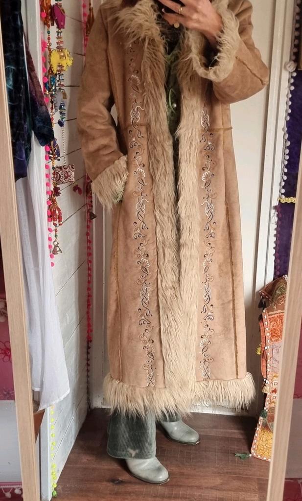 Afghaanse Penny Lane hippie maxi jas borduursels boho XL, Kleding | Dames, Jassen | Winter, Gedragen, Maat 46/48 (XL) of groter