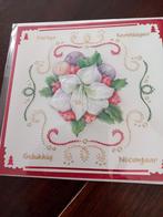Geborduurde kerstkaart met 3d plaatje, Ophalen of Verzenden, Zo goed als nieuw, Kerst