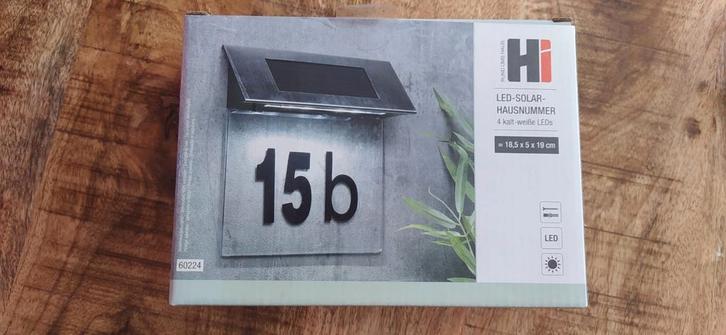 LED Solar Huisnummer - Nieuw in doos!, Huis en Inrichting, Deurbellen, Nieuw, Ophalen