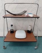 vintage serveerwagen / trolley met formica bladen,inklapbaar, Ophalen, Overige materialen, Gebruikt, Vintage