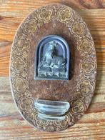 Wijwatervat - Lam Gods - Tin en glas, Antiek en Kunst, Antiek | Religie, Ophalen of Verzenden