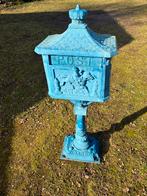 Klassieke blauwe brievenbus, Tuin en Terras, Brievenbussen, Ophalen of Verzenden, Gebruikt, IJzer