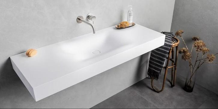 Soft Single Solid Surface Corian wastafel 160 cm, Doe-het-zelf en Verbouw, Sanitair, Nieuw, Wastafel, Ophalen of Verzenden