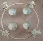 Waxinehouder met 4 engeltjes, vintage wit, Ophalen of Verzenden