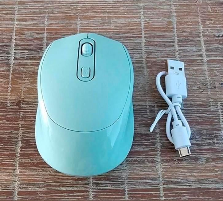 Draadloze Ergonomische Muis - Oplaadbaar - Groen, Computers en Software, Muizen, Nieuw, Muis, Rechtshandig, Draadloos, Ergonomisch