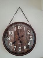 Grote wandklok metaal roestbruin, Huis en Inrichting, Woonaccessoires | Klokken, Ophalen, Zo goed als nieuw, Wandklok