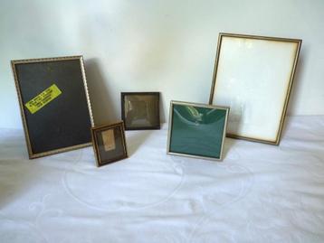 5 fotolijstjes, jaren 70. Verzilverd,bol glas beschikbaar voor biedingen