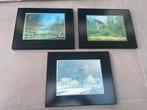 Set van 3 schilderijtjes met jaargetijde in unieke kleur, Ophalen of Verzenden, Minder dan 50 cm, Schilderij, Minder dan 50 cm