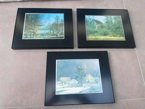Set van 3 schilderijtjes met jaargetijde in unieke kleur, Huis en Inrichting, Woonaccessoires | Schilderijen, Tekeningen en Foto's