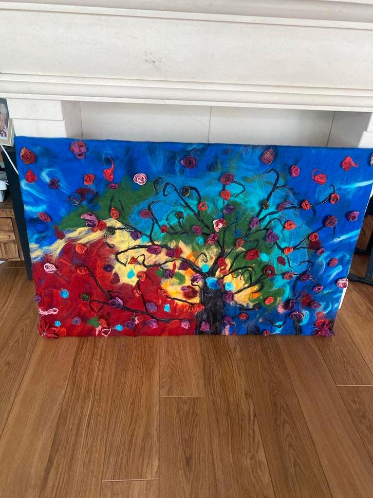 Handgemaakt vilten schilderij - Boom des Levens, Antiek en Kunst, Kunst | Overige Kunst, Ophalen