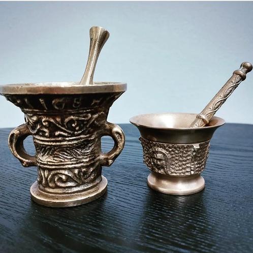 Vijzel massief koper vintage, Antiek en Kunst, Antiek | Keukenbenodigdheden, Ophalen of Verzenden