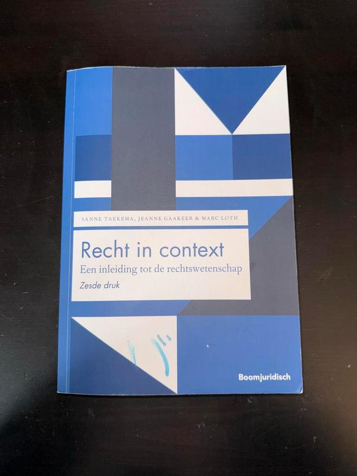 Recht in Context - Inleiding tot de rechtswetenschap, Boeken, Studieboeken en Cursussen, Zo goed als nieuw, WO, Alpha, Ophalen of Verzenden