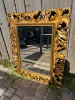 Barokstijl spiegel met goudkleurige lijst., Antiek en Kunst, Ophalen, Rechthoekig, 50 tot 100 cm, 100 tot 150 cm