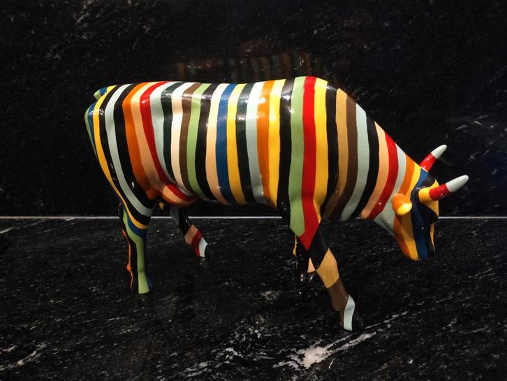 Cow parade  striped cow ( large), Verzamelen, Beelden en Beeldjes, Zo goed als nieuw, Dier, Ophalen of Verzenden