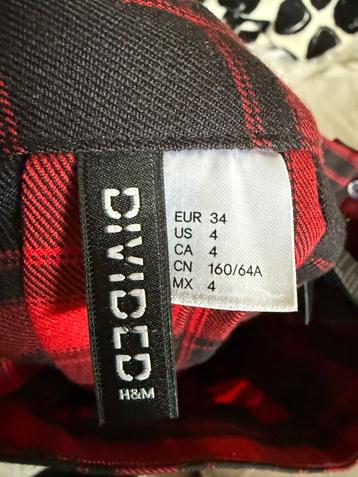 Rode geruite rok - Divided H&M - Maat 34 beschikbaar voor biedingen