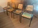Retro stoelen voor eettafel, Huis en Inrichting, Ophalen, Zwart, Zo goed als nieuw, Vier
