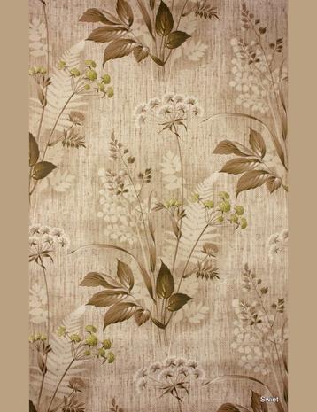 4698 70s botanisch behang jute bladeren bruin groen swiet beschikbaar voor biedingen