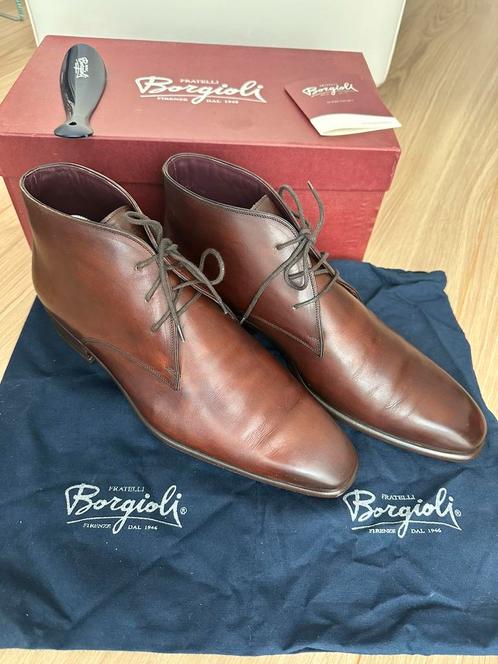 Fratelli Borgioli - Donkerbruin - Mt 42, Kleding | Heren, Schoenen, Zo goed als nieuw, Veterschoenen, Bruin, Verzenden