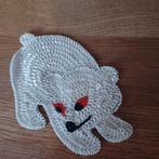 Vintage applicatie,  ijsbeer, met pailletten, Ophalen of Verzenden, Gebruikt