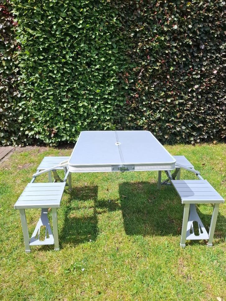 Inklapbare picknicktafel Eurotrail, Caravans en Kamperen, Kampeermeubelen, Gebruikt, Campingstoel, Ophalen