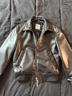 Zwarte Leren Jas, black leather jacket, Ophalen of Verzenden, Zo goed als nieuw, Overige maten, Zwart