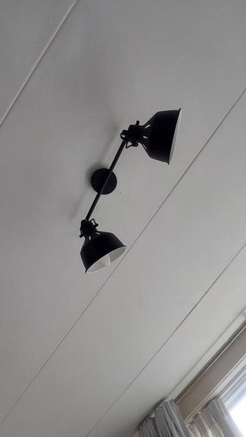 Zwarte plafondlamp met 2 spots beschikbaar voor biedingen