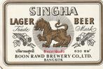 bieretiket Thailand Boon Rawd brewery Bangkok Singha beer, Verzenden, Zo goed als nieuw, Overige typen, Overige merken