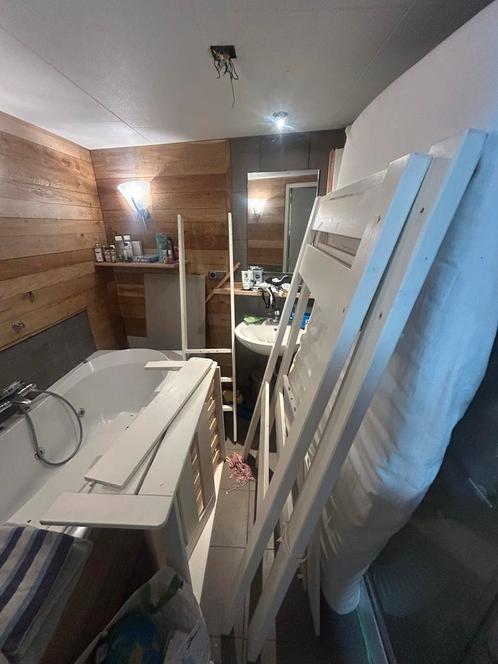 Hoogslaper met zetelbed - 90x200 cm - wit, Huis en Inrichting, Slaapkamer | Stapelbedden en Hoogslapers, Gebruikt, Hoogslaper