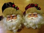 Kerstman koppen 2 stuks in zeer goede staat 18cm lang., Ophalen of Verzenden, Zo goed als nieuw