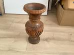 Houten Vaas met Druivenmotief, Antiek en Kunst, Antiek | Vazen, Ophalen of Verzenden