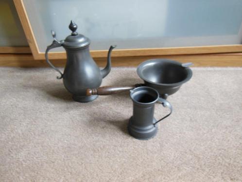 TIN THEEPOT / BEKER/ASBAK  - 98% TIN - TOLLENAAR  A'dam, Antiek en Kunst, Antiek | Tin, Ophalen of Verzenden