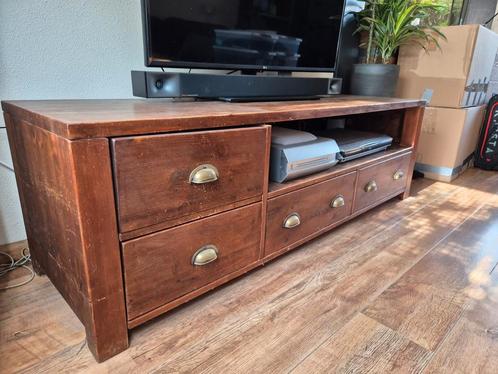 Grenen TV-kast met 4 lades, Huis en Inrichting, Kasten | Televisiemeubels, Gebruikt, Minder dan 100 cm, 150 tot 200 cm, 25 tot 50 cm