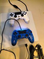 PlayStation 4 slim wit met 2 controllers, Spelcomputers en Games, Spelcomputers | Sony PlayStation 4, Ophalen of Verzenden, Zo goed als nieuw