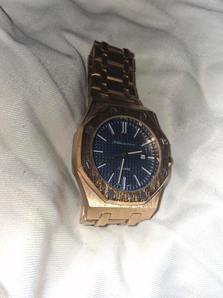 Gouden Polshorloge - Audemars Piguet Stijl, Sieraden, Tassen en Uiterlijk, Horloges | Heren, Gebruikt, Polshorloge, Overige merken