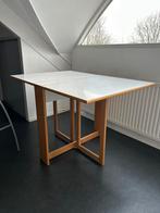 Klaptafel wit, Ophalen, 100 tot 150 cm, Zo goed als nieuw, Rechthoekig