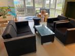 Leuke loungeset – compleet, gebruikt maar in redelijke staat, Ophalen, 4 zitplaatsen, Gebruikt, Bank