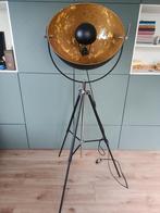 Qazqa industriële smart vloerlamp zwart tripod, magna 50, Ophalen of Verzenden, Zo goed als nieuw, 150 tot 200 cm